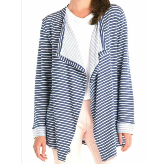 NEW NWT Fresh Produce Open Front Cardigan‎ Sweater Medium Weekender Stripe - Picture 1 of 10